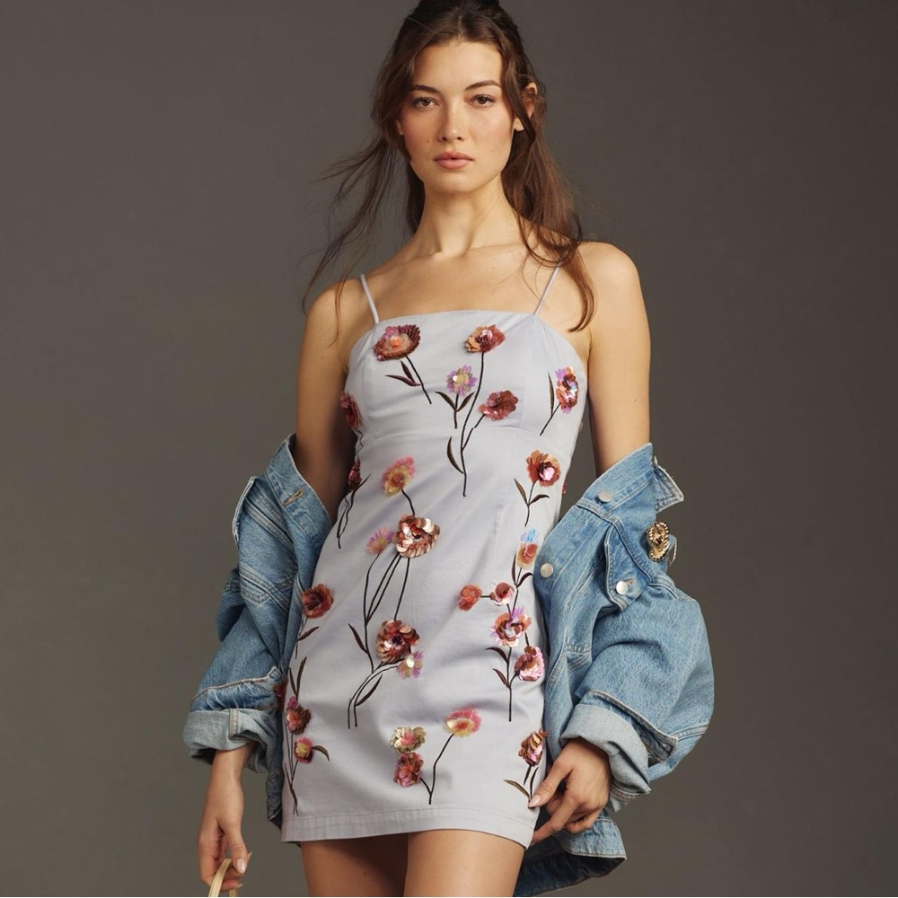 NWT The Brynne 3D Spaghetti-Strap Dress by Maeve